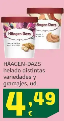 HiperDino HÄAGEN-DAZS helado distintas variedades y gramajes oferta