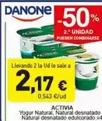 Hiperber Danone - activia yogur natural, natural desnatado natural desnatado edulcorado oferta