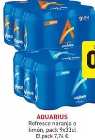 Hiperber Aquarius - refresco naranja o limón oferta