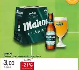 Supermercados Plaza Mahou - cerveza rubia lager classica oferta