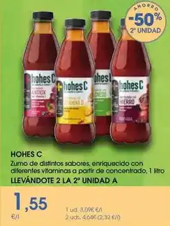 Supermercados Plaza Hohes c - zumo de distintos sabores, enriquecido con diferentes vitaminas a partir de concentrado oferta