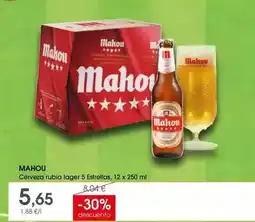 Supermercados Plaza Mahou - cerveza rubia lager 5 estrellas oferta