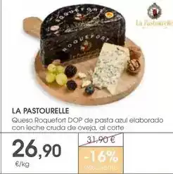 Supermercados Plaza Queso roquefort dop de pasta azul elaborado con leche cruda de oveja oferta