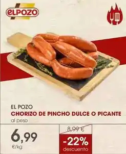 Supermercados Plaza Elpozo - chorizo de pincho dulce o picante oferta