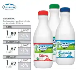 Supermercados Plaza La asturiana - leche entera semidesnatada o desnatada oferta