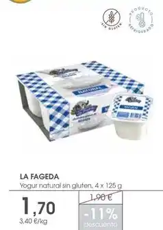 Supermercados Plaza La fageda - yogur natural sin gluten oferta