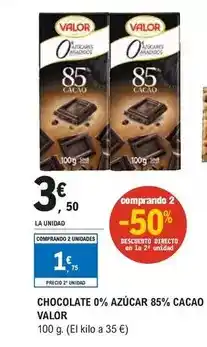 E.Leclerc Valor - chocolate 85% cacao oferta