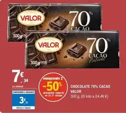 E.Leclerc Valor - chocolate 70% cacao oferta