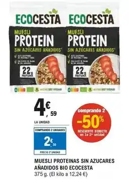 E.Leclerc Ecocesta - muesli proteinas sin azucares anadidos bio oferta