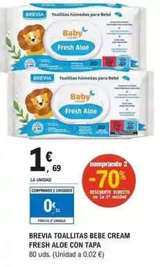 E.Leclerc Brevia - toallitas bebe cream fresh aloe oferta