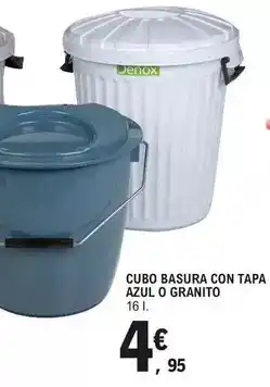 E.Leclerc Denox - cubo basura con tapa azul o granito oferta