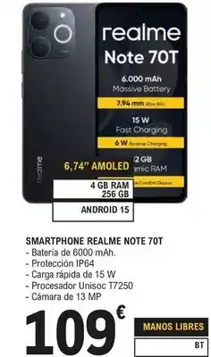 E.Leclerc Realme - smartphone note 70t oferta
