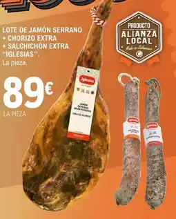 E.Leclerc Iglesias - lote de jamon serrano + chorizo extra + salchichon extra oferta