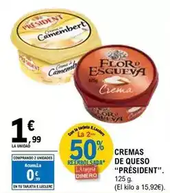 E.Leclerc Président - cremas de queso oferta