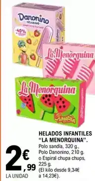E.Leclerc La menorquina - helados infantiles oferta