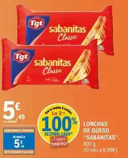 E.Leclerc Tgt - lonchas de queso sabanitas oferta