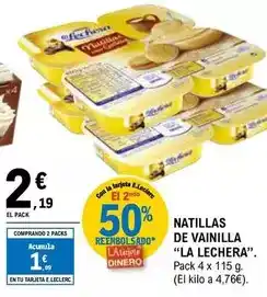 E.Leclerc La lechera - natillas de vainilla oferta