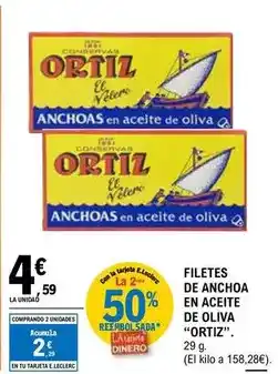 E.Leclerc Ortiz - filetes de anchoa en aceite de oliva oferta
