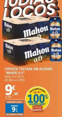 E.Leclerc Mahou - cerveza tostada sin alcohol 0,0 oferta