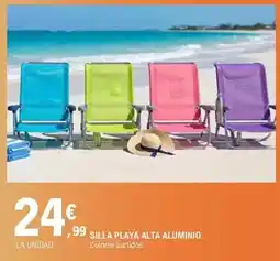 E.Leclerc Silla playa alta aluminio oferta