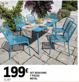 E.Leclerc Set desayuno 7 piezas metal oferta
