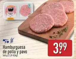 ALDI Hamburguesa de pollo y pavo oferta