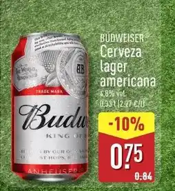 ALDI Budweiser - cerveza lager americana oferta