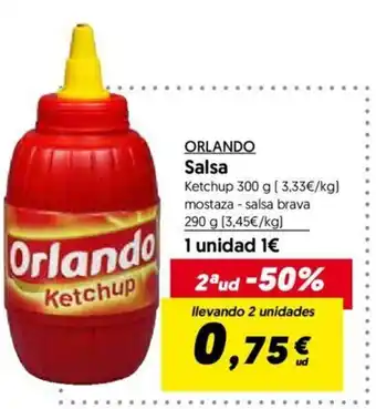 Hiper Usera Orlando Salsa Ketchup 300g mostaza - salsa brava 290g oferta