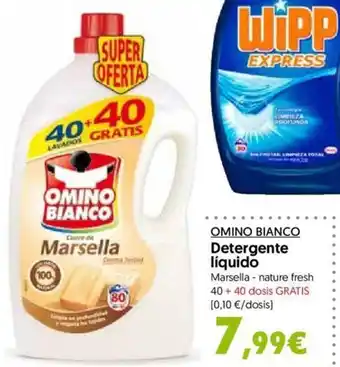 Hiper Usera Omino Blanco Detergente líquido Marsella - nature fresh 40 + 40 dosis Gratis oferta