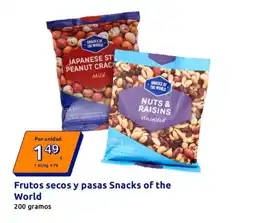 Action SNACKS OF THE WORLD Frutos secos y pasas oferta