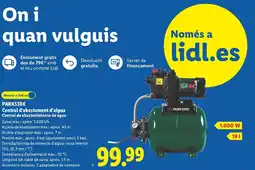 Lidl PARKSIDE Central d'abastament d'aigua Central de abastecimiento de agua oferta