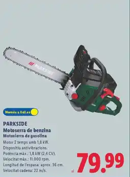 Lidl PARKSIDE Motoserra de benzina Motosierra de gasolina oferta