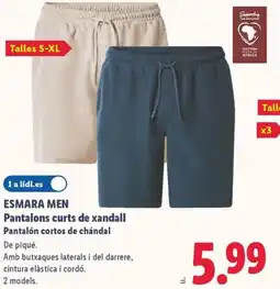Lidl ESMARA MEN Pantalons curts de xandall Pantalón cortos de chándal oferta