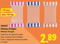 Lidl CRIVIT Hamaca d'aigua Hamaca de agua oferta