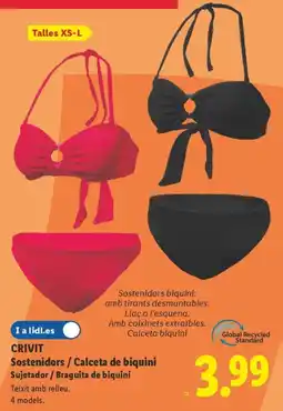 Lidl CRIVIT Sostenidors biquini: amb tirants desmuntables. oferta