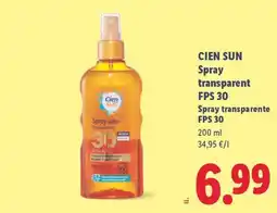 Lidl CIEN SUN Spray transparent FPS 30 Spray transparente FPS 30 oferta