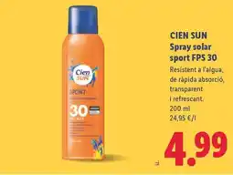Lidl CIEN SUN Spray solar sport FPS 30 oferta