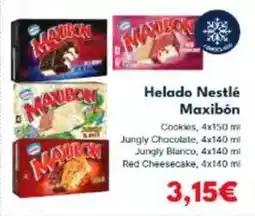Cash Unide Nestlé - maxibón helado cookies, jungly chocolate, jungly blanco, red cheesecake oferta