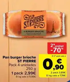 Carrefour St pierre - pan burger brioche oferta