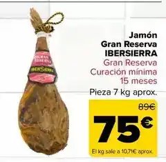 Carrefour Ibersierra - jamon gran reserva oferta