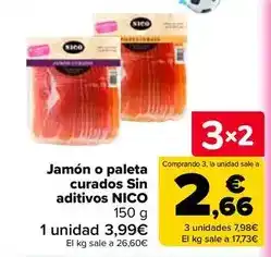 Carrefour Nico - jamon o paleta curados sin aditivos oferta