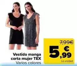 Carrefour Tex - vestido manga corta mujer oferta