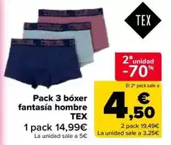 Carrefour Tex - pack 3 boxer fantasi­a hombre oferta
