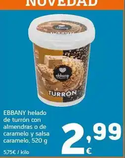 HiperDino Ebbany - helado de turron con almendras oferta