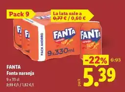 Lidl Fanta - naranja oferta