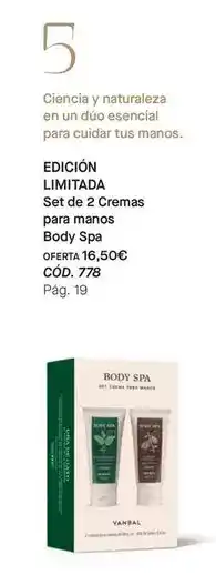Yanbal - set de 2 cremas para manos body spa