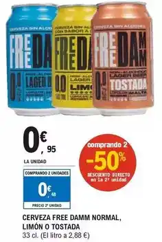 E.Leclerc Alco - cerveza free damm normal oferta