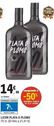 E.Leclerc Plata o plomo - licor oferta