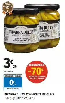 E.Leclerc Maestros aceituneros - piparra dulce con aceite de oliva oferta