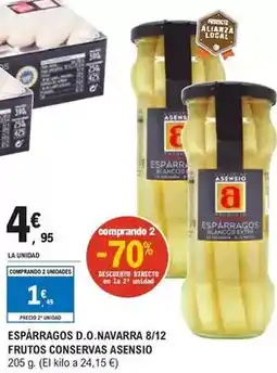 E.Leclerc Asensio - esparragos d.o. navarra 8/12 frutos conservas oferta
